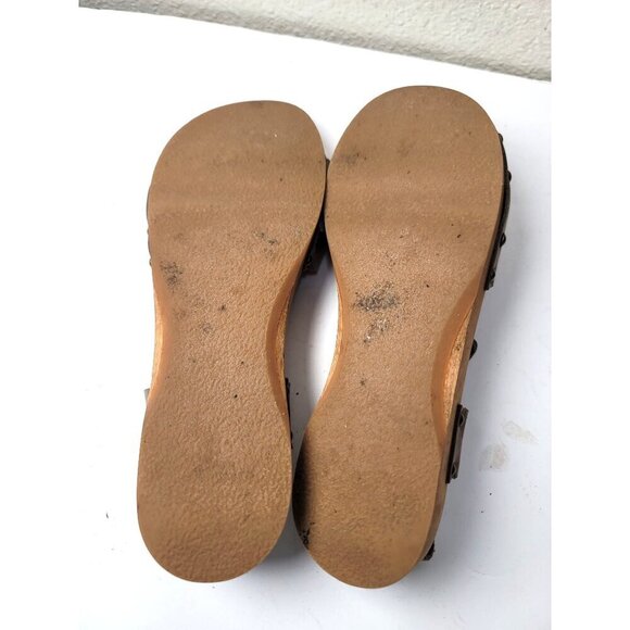 Sanita Taupe Ten Women’s Leather Wooden Sole Sandals Buckle Straps Size 38 US 7 - Picture 8 of 10